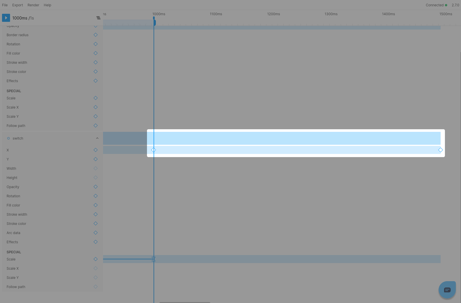 Adding x keyframes