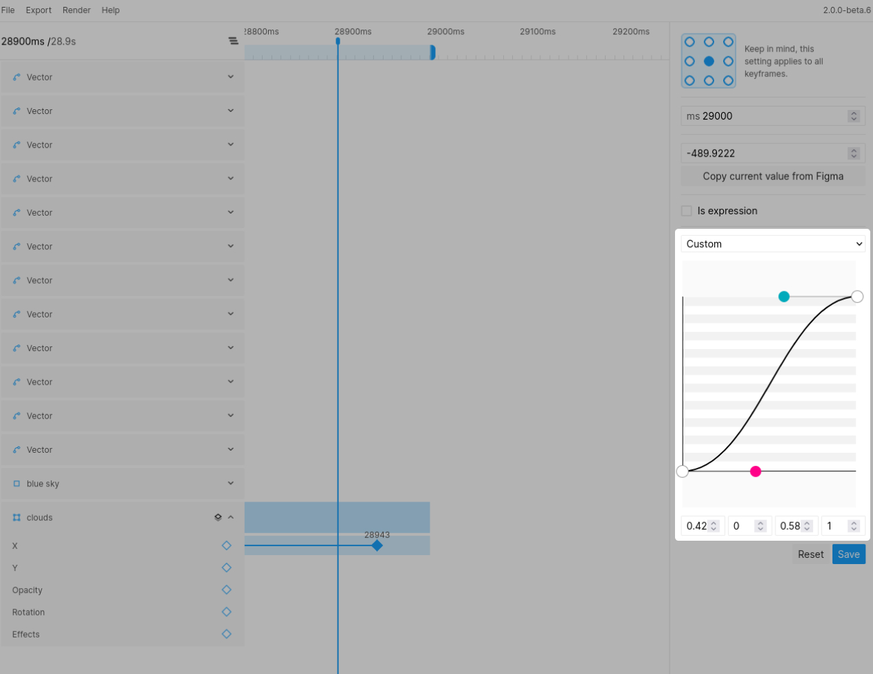 Custom easing